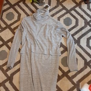 Maternity and nursing sweater dress